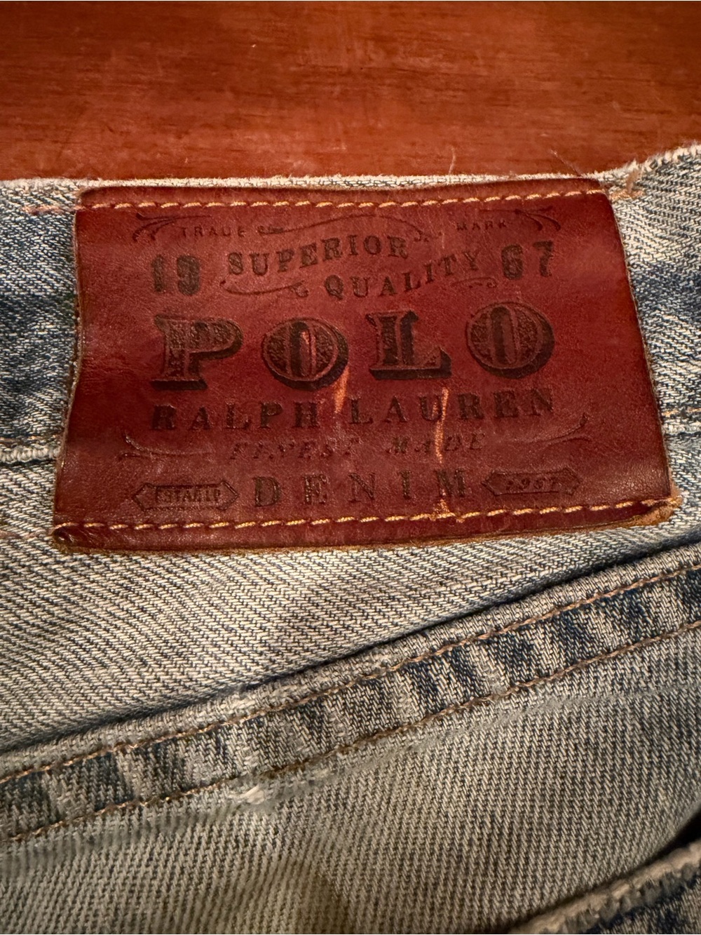Polo Ralph Lauren 867 Jeans 32x32 Classic Straight Leg Distressed Light Wash - Picture 6 of 9